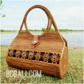 ethnic handmade handbag rattan grass ata unique design made bali